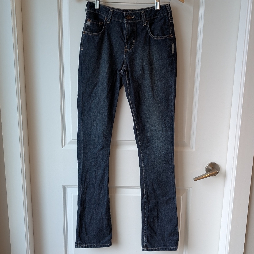 Vintage Women's Silver Jeans Low Rise Straight Leg Dark Denim Size 26W 34L